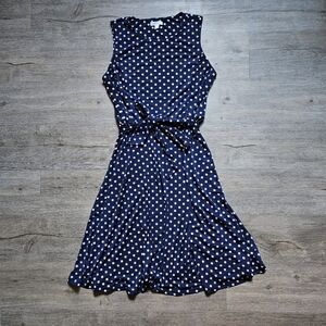 Charter Club Navy Polka Dot Sleeveless Dress Size Large